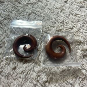 Spiral wood hand carved hangers gauged multiple sizes available